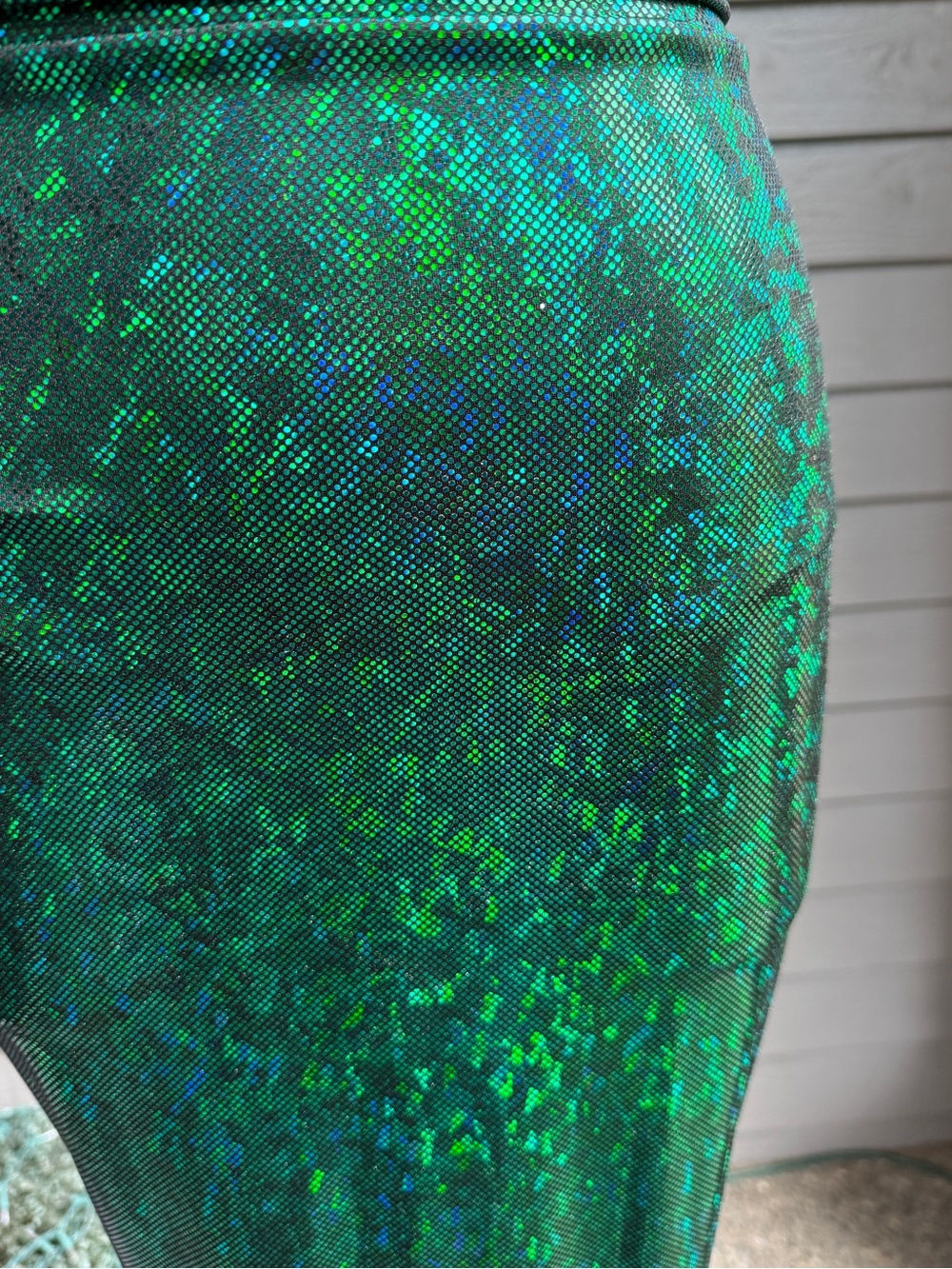NWOT Lena Quist Emerald Green V-Neck Bodysuit with a Mermaid skirt Size Small - Picture 7 of 11
